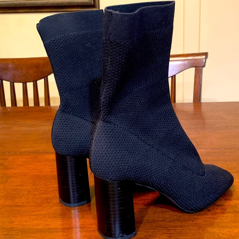 Elegant Black Ankle Boots/ socks style sexy design size 38 like new! Must have!